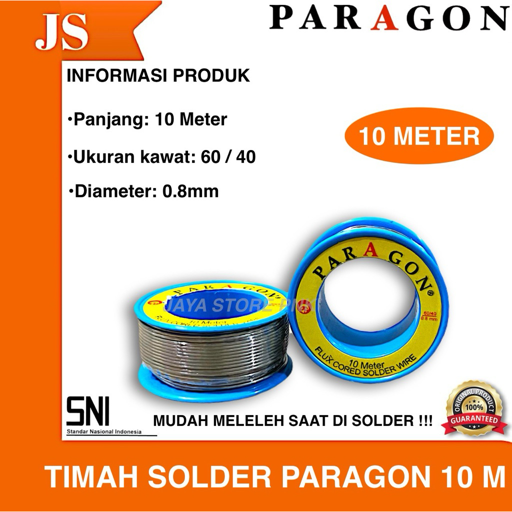 TIMAH SOLDER PARAGON 10 METER ORIGINAL TENOL SOLDER PARAGON 10 METER