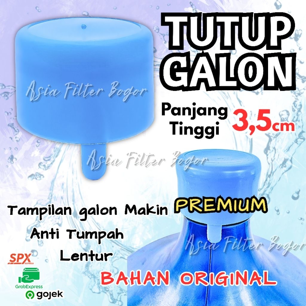 Tutup galon air biru tutup galon biru muda panjang 3,5 cm bahan original