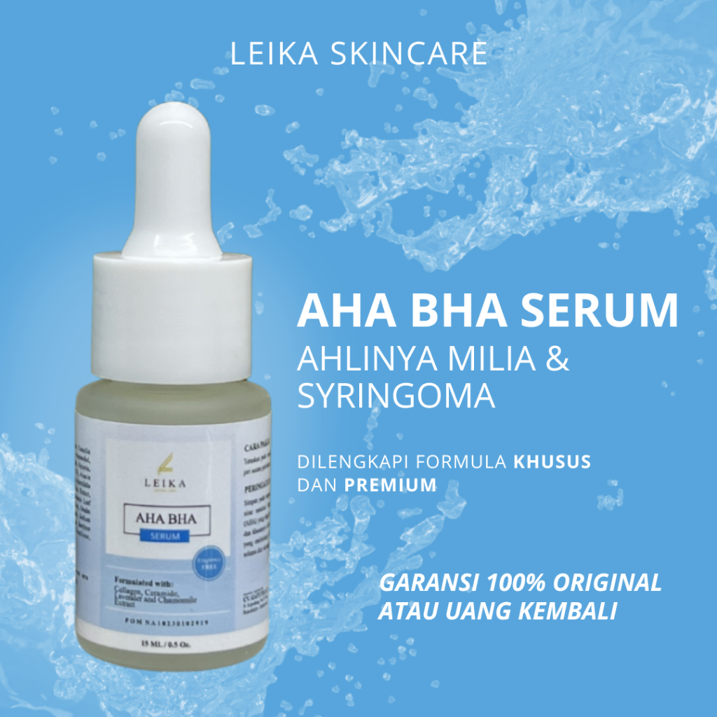 Serum AHA BHA Serum untuk Milia Leika AHA BHA Serum Penghilang Milia Bawah Mata Serum Leika AHA BHA
