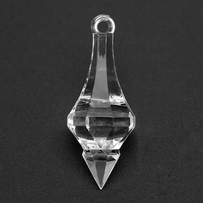 1 pcs - 4,5 cm Mote Kristal Akrilik Tombak Lancip Kecil Bening Bandul Lampion Runcing Transparant Ma
