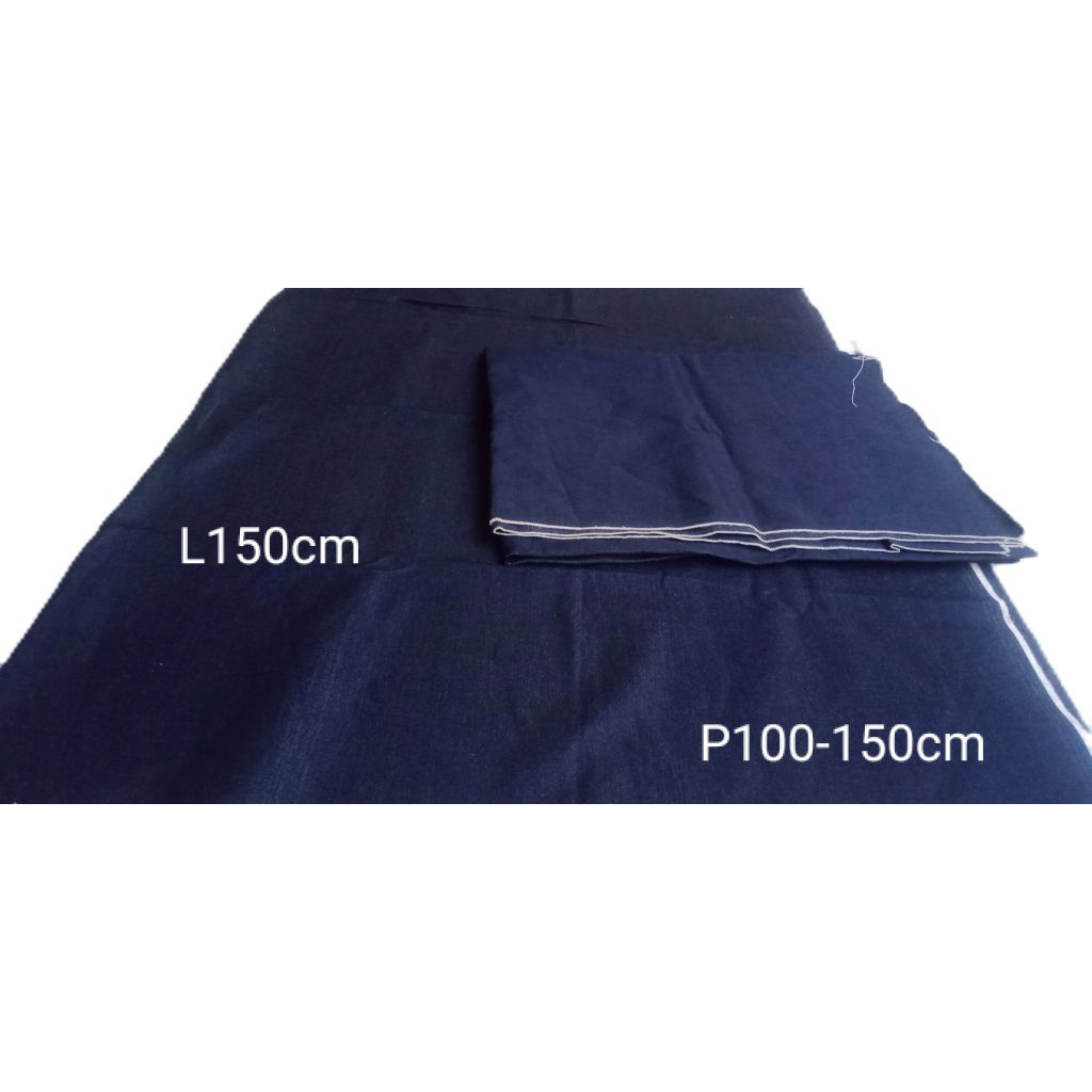 Bahan kain jeans denim, kiloan (1kilo)lebar 150cm panjang 100-150cm