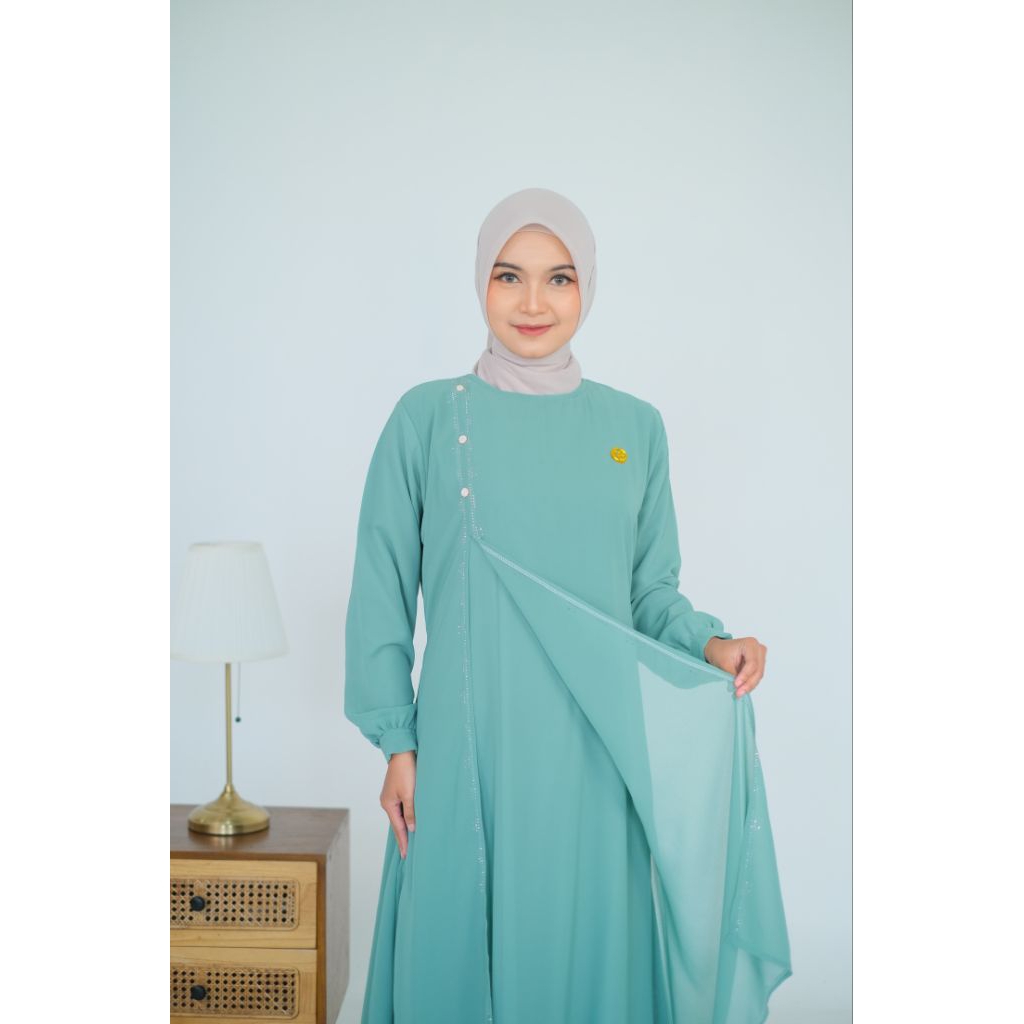Syakila dress rompi ceruty polos dewasa