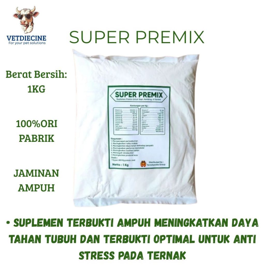 Super Premix 1 kg - Suplemen Curcuma Untuk Kambing - Premix Kambing - Premix Sapi - Premix Domba