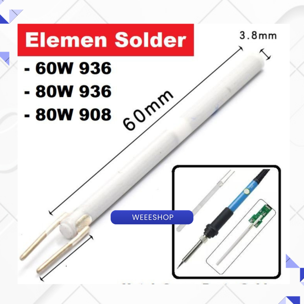 Elemen Heater Solder 908/908S/936 – Pemanas Solder 60–80W Pengganti