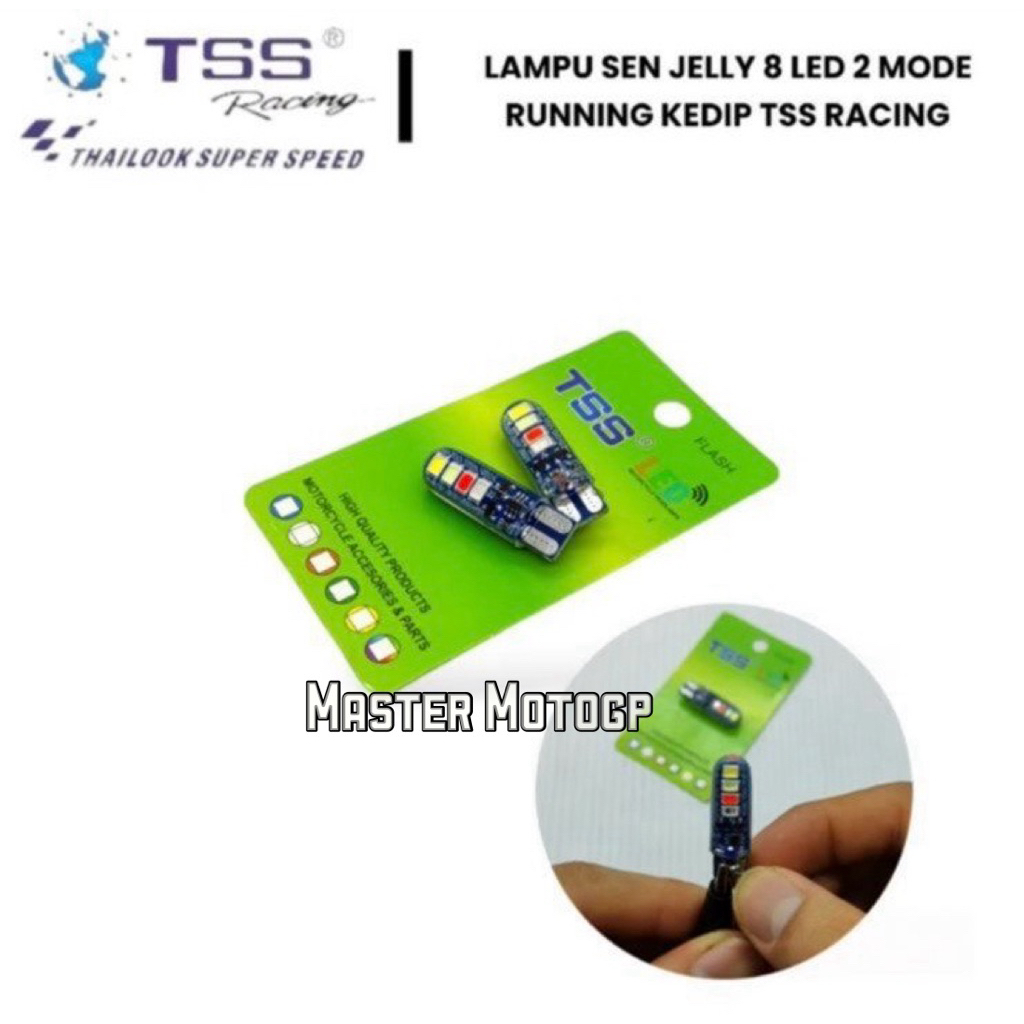 sen gelly RGB 8 led kotak batik T10 3030 8smd lampu senja 6 warna 8 mata led Lampu Sen Jelly Crystal