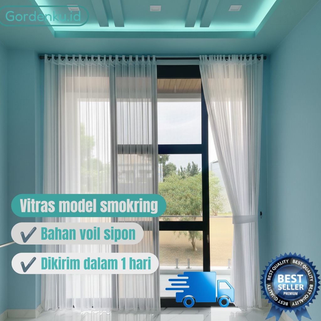 gorden vitras model smokring bahan sipon voil gorden transparan tirai jendela minimalis