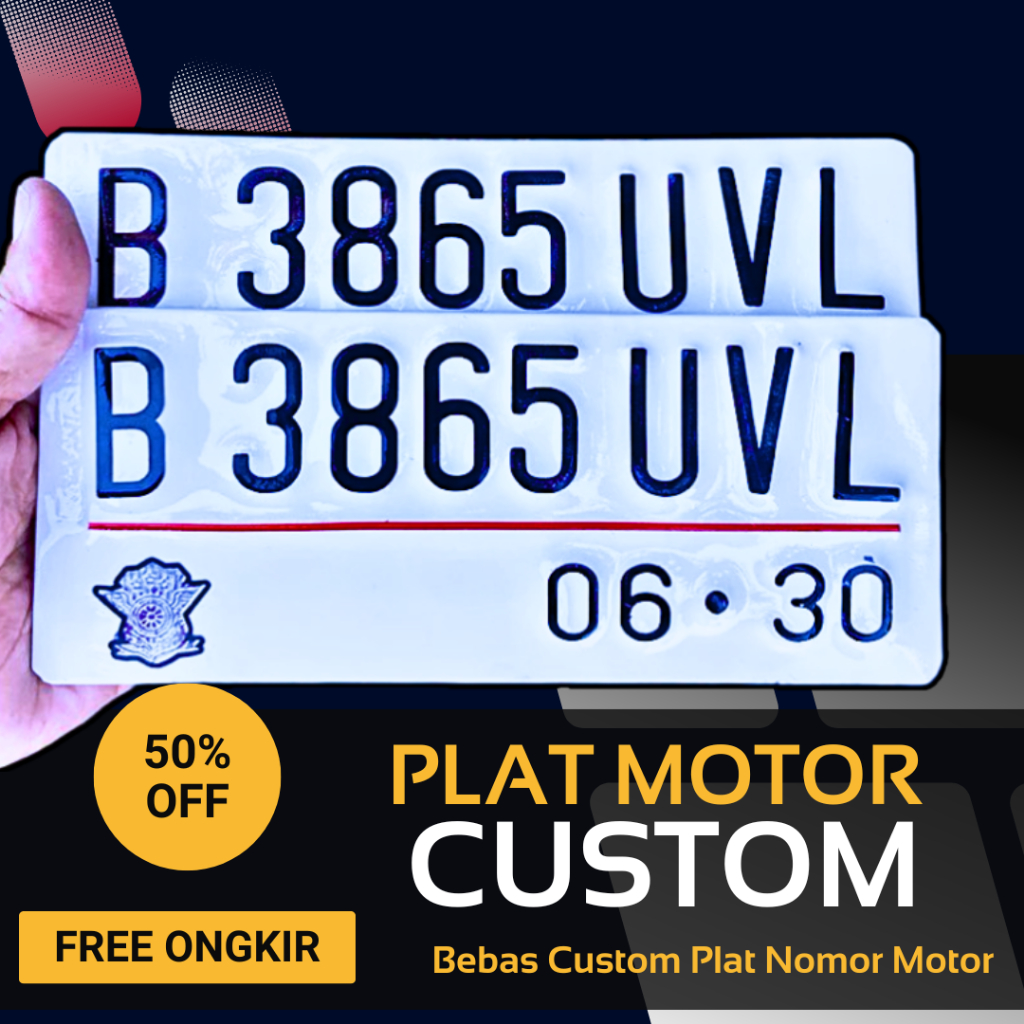 Plat Custom Motor Kecil Baut Tanam