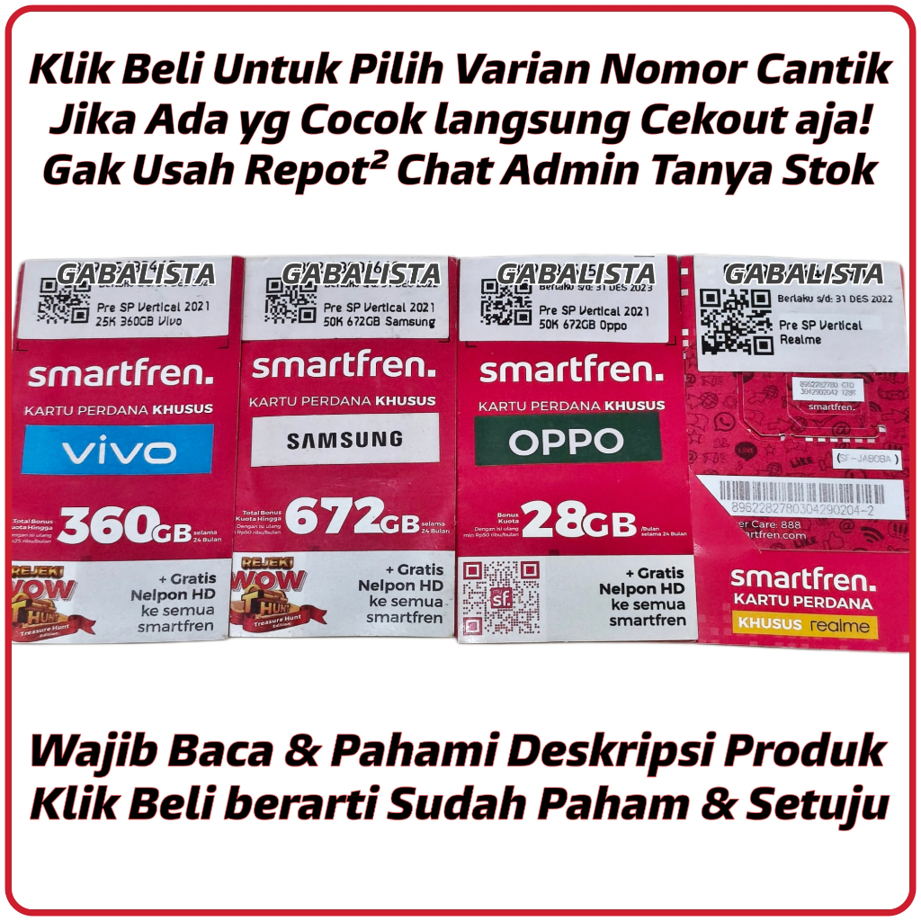 #F0A Nomor Cantik Smartfren 11 12 Digit Kartu Perdana XLSMART Prabayar
