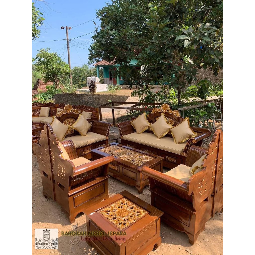 kursi tamu 3211 meja besar dan meja kecil tanpa busa dan tanpa kaca