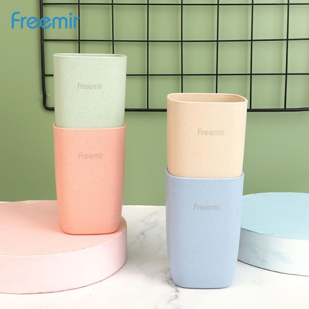 freemir Gelas Set 4PCS Jerami gandum