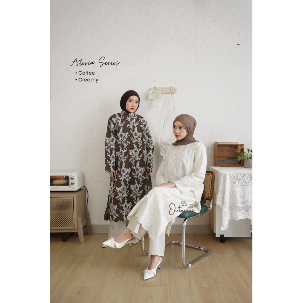 Hot Product Outerres - Moira Tunik Atasan Tunik Raya Lebaran Tencel Cotton Bordir Embroidery Motif
