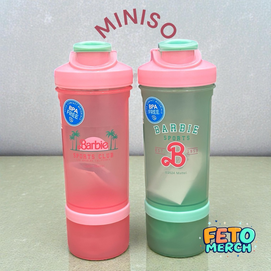Miniso X Barbie 650mL Botol Minum Shaker Bottle Gym Botol Minum Flip Tumbler Polos Shaker Water Bott