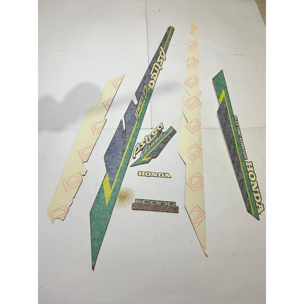 STRIPING STIKER LIST BODY SET HONDA GRAND BULUS 1993 1994 HIJAU TOSCA ORIGINAL ORI ASLI