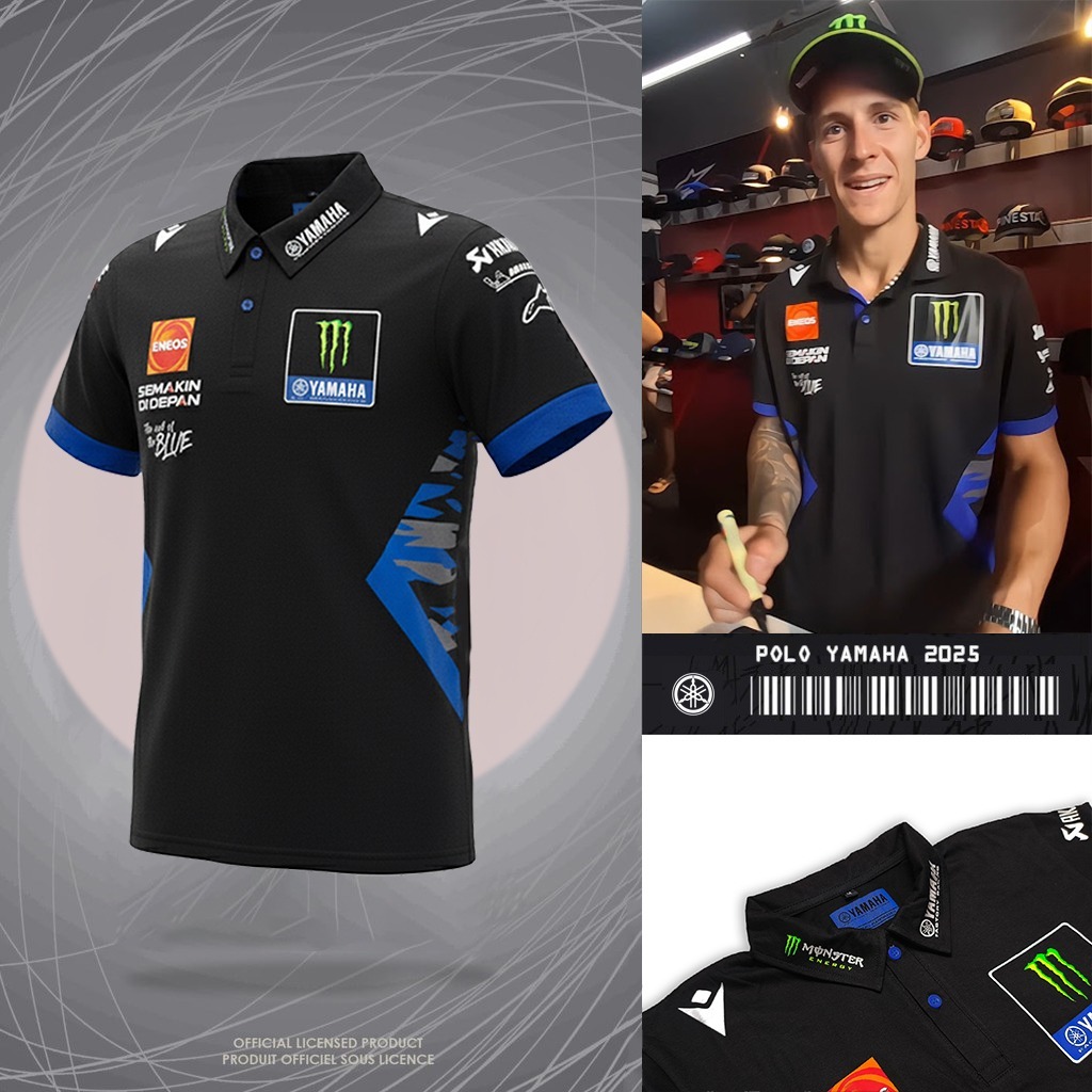 Polo Yamaha MotoGP Unisex Polo Shirt Premium Quality Kaos Polo Pria Racing