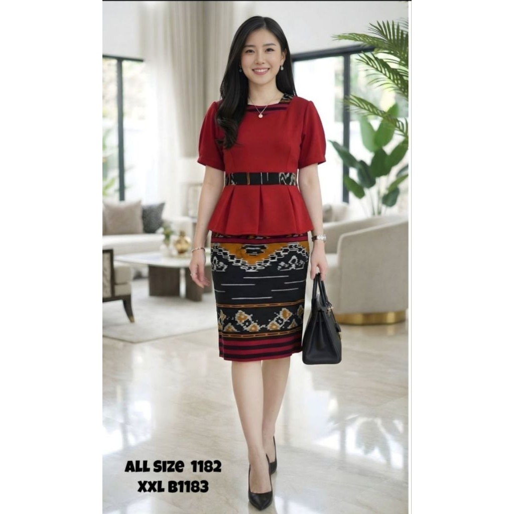 COD SET ROK SCUBA TENUN WANITA 1182