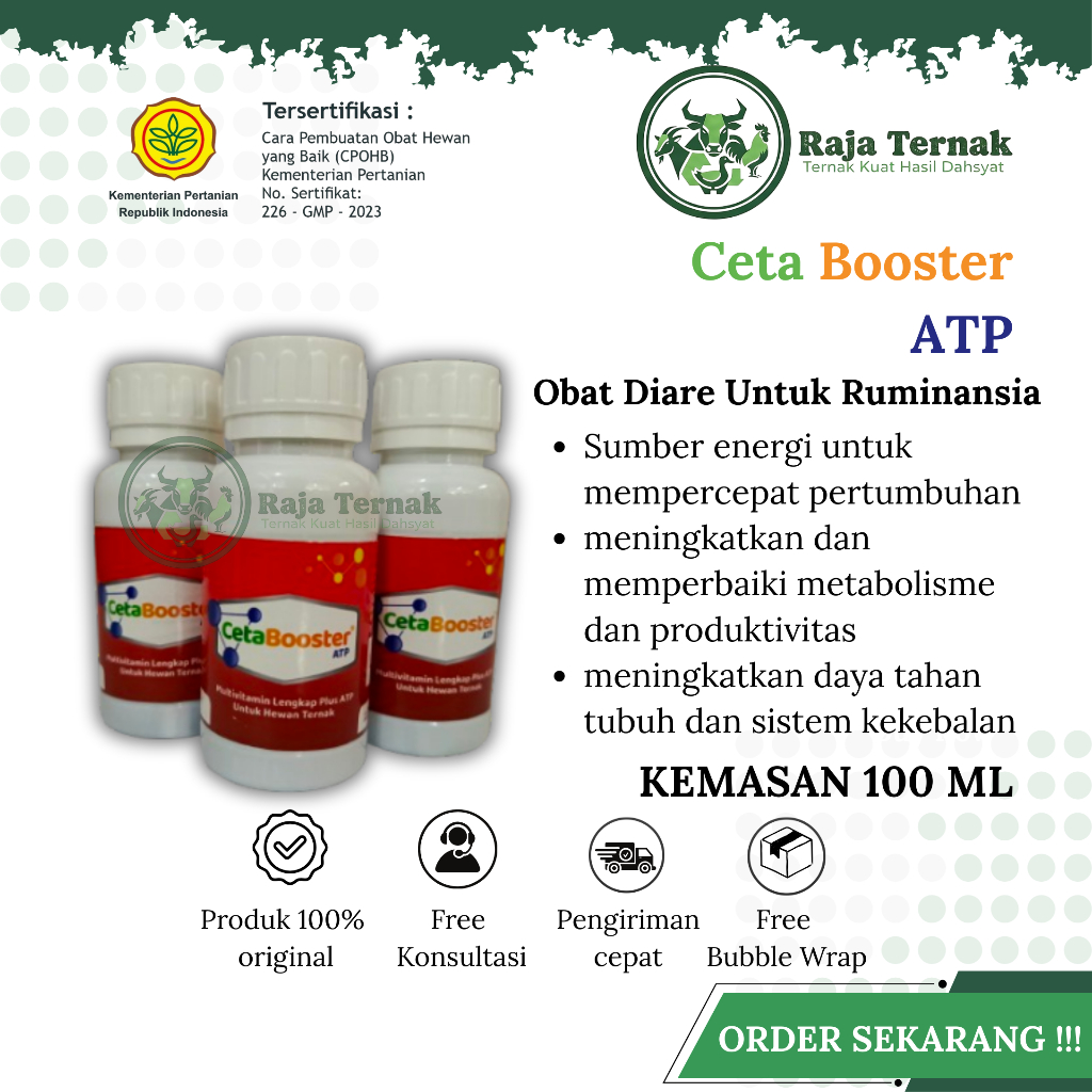 CETA BOOSTER ATP - MULTIVITAMIN LENGKAP PLUS ATP UNTUK HEWAN TERNAK