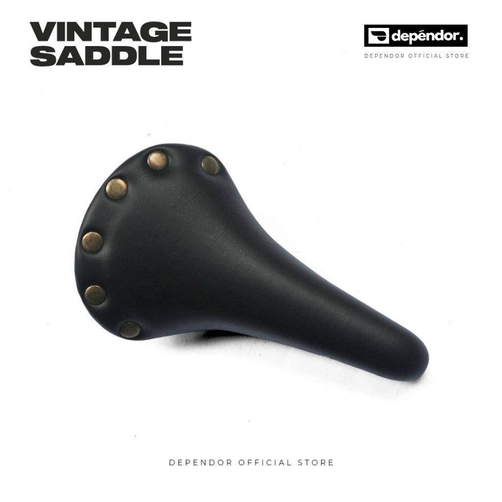 Sadel Jok Vintage Vuelta Sam Moanie Hitam Kulit Sintetis Paku Brooks Sepeda Onthel Fixie Minion Fixe