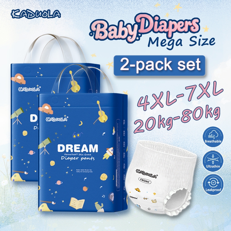 [Paket Hemat 2] Popok Bayi Ukuran Besar Kaduola 4XL-7XL, cocok untuk berat badan 13-80 kg