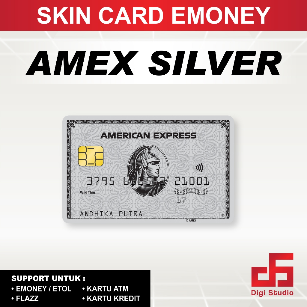 Digi Studio - Skin Card AMEX Silver Card - Emoney / Flazz / ATM / Credit Card