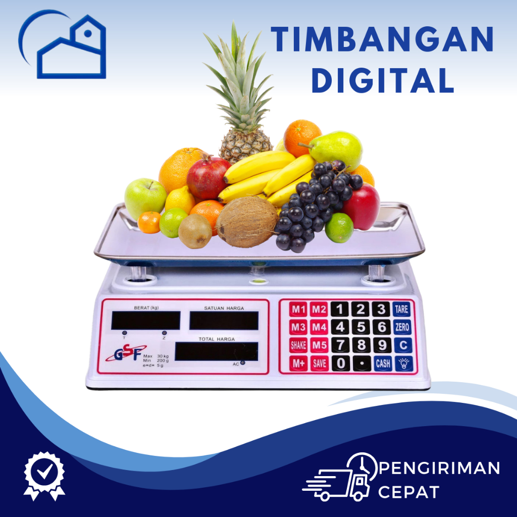 HOMESTATION - Timbangan Barang Laundry Sembako Serbaguna Timbangan Buah Digital 30KG 40 KG GSF AXLO