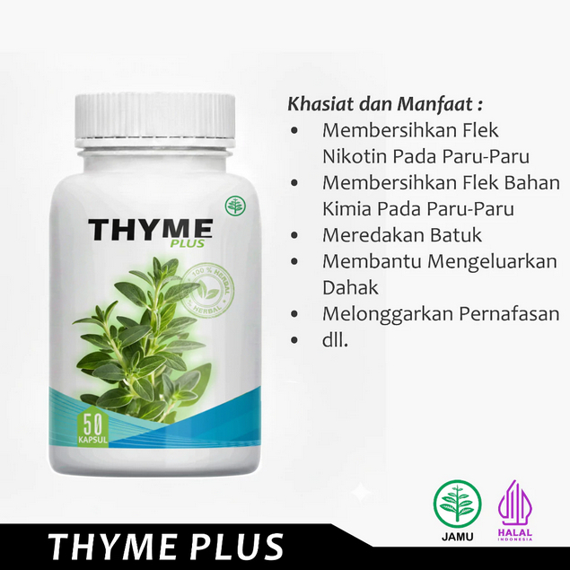 Ampuh Obat Asma Bersihkan Flek Paru Paru dan TBC 100% Original Herbal Alami Thyme Plus