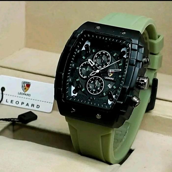 BestPromo Jam Tangan Pria Terbaru/Leopard Kotak Jam Tangan - Hijau