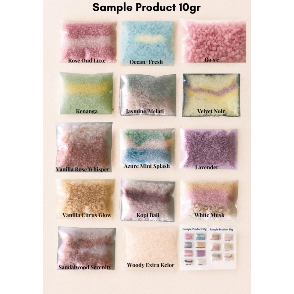 Sample Garam Mandi 10gr-Tester Aroma UKURAN KECIL (Tanpa Hiasan Bunga)
