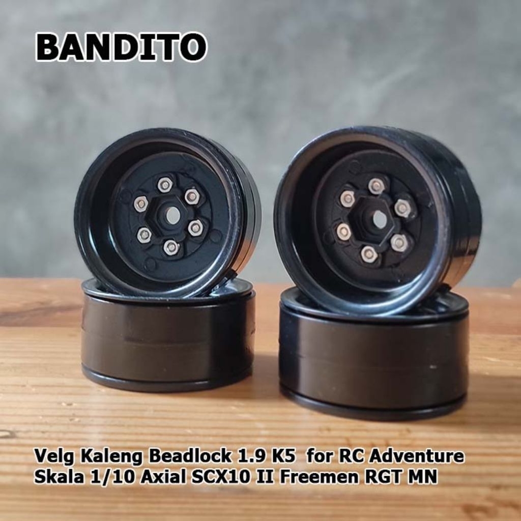 BANDITO Velg Kaleng Beadlock 1.9 K5 for RC Adventure Skala 1/10 Axial SCX10II Freemen RGT MN