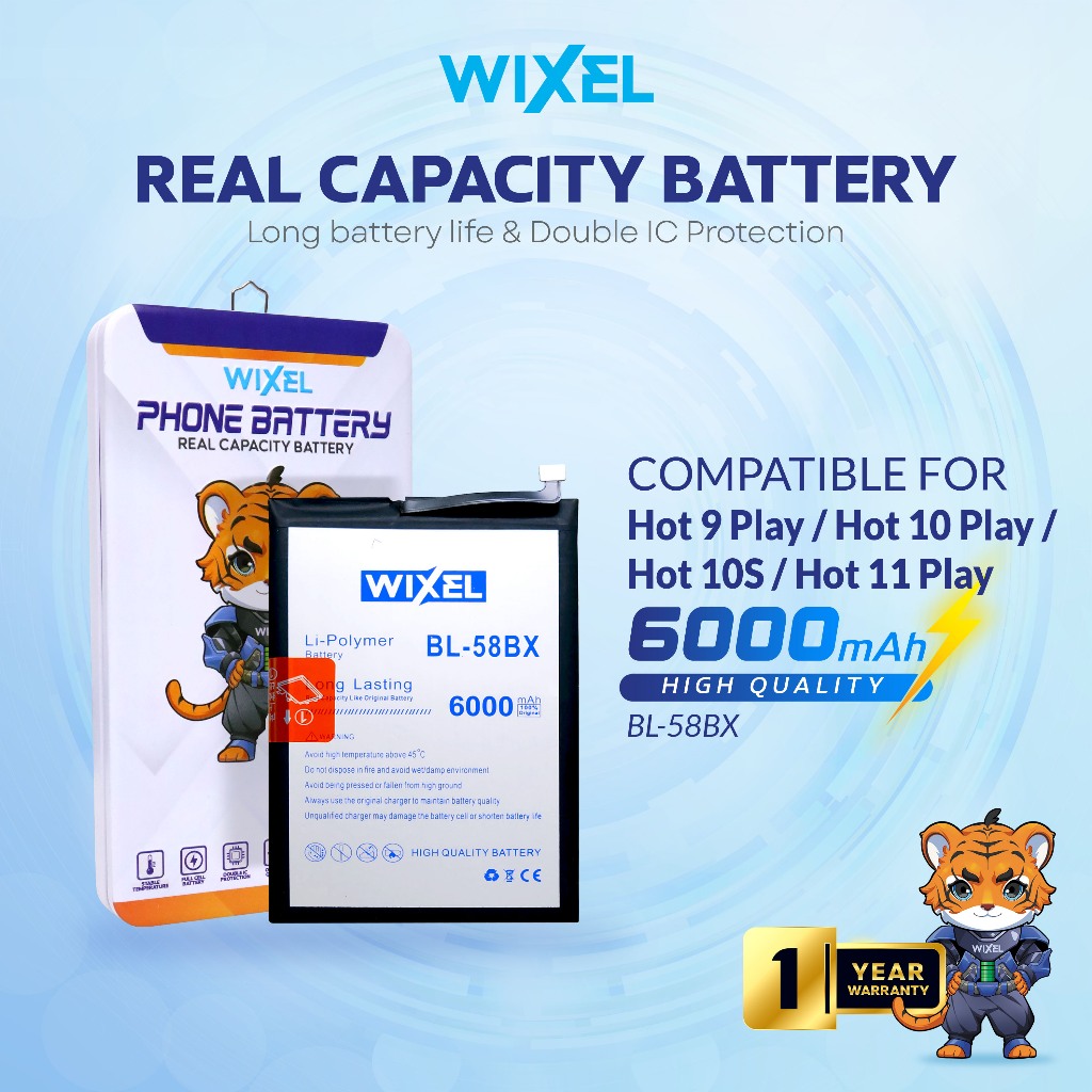 WIXEL Baterai Double Power BL-58BX BL58BX Infinix Hot 9 Play X680 Hot 10 Play X688 X688C Hot 10S X68