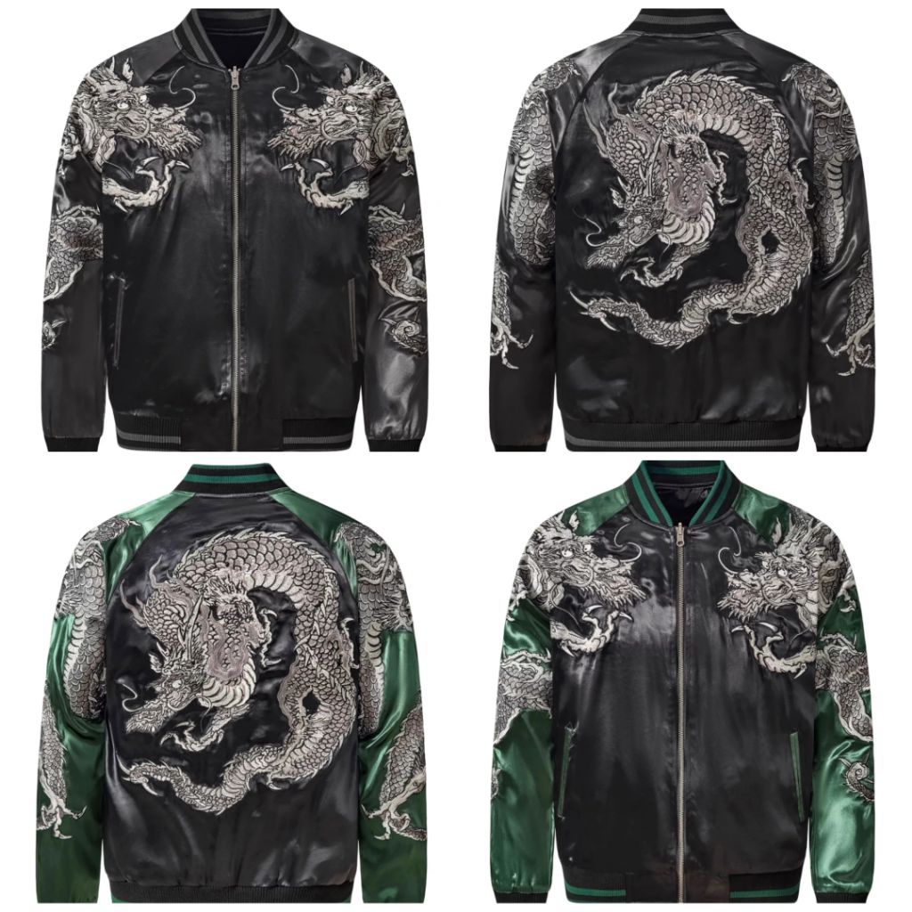 ORIGINAL JACKET SUKAJAN IMPORT BLACK DRAGON FULL BORDIR