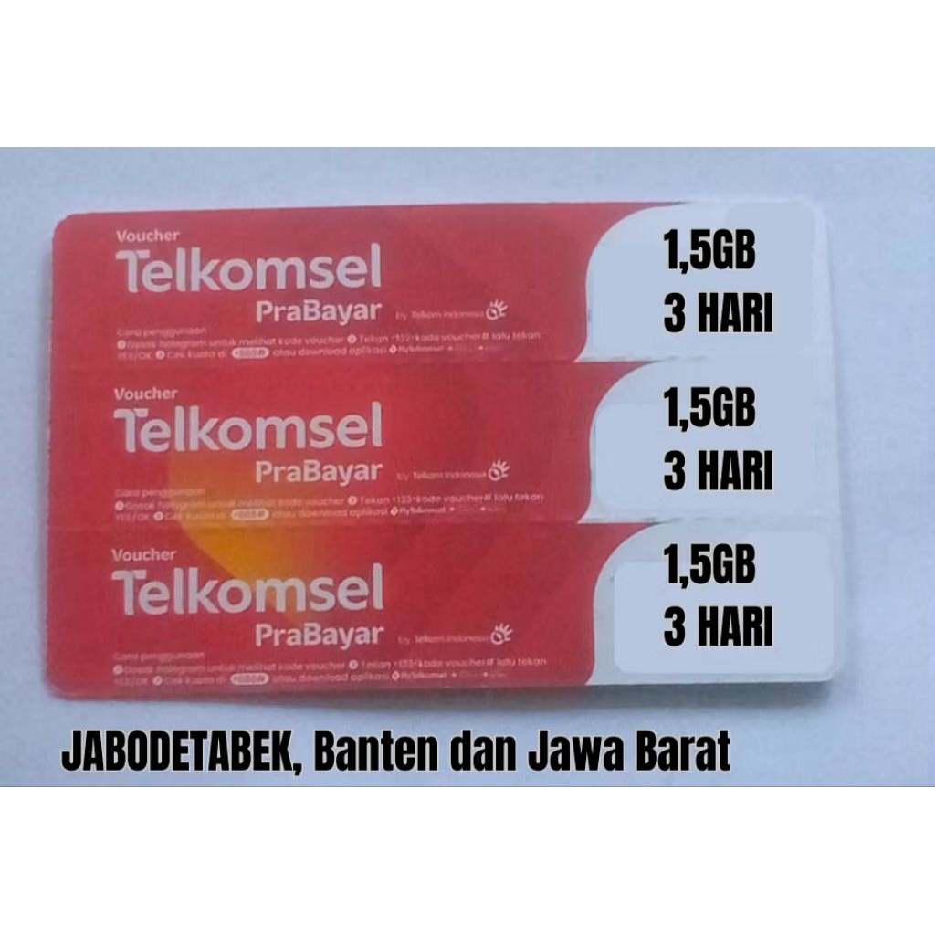 Voucher Telkomsel 1,5gb 3hari