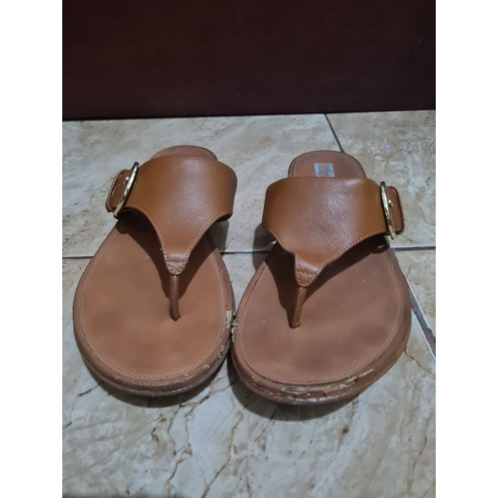 FitFlop ORIGINAL Sandal Kulit Teplek Selop Wanita Genuine Leather