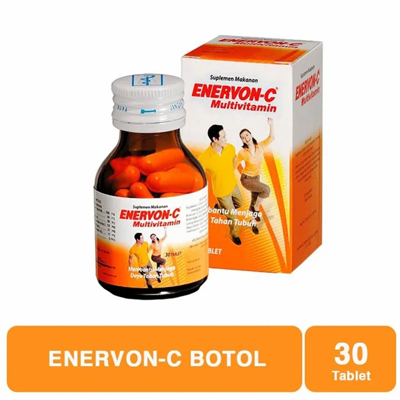 Enervon-C Botol isi 30 Tablet Vitamin C Daya Tahan Tubuh Enervon C Botol