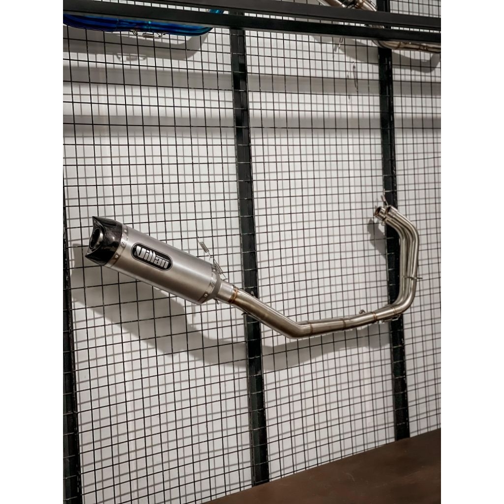 Knalpot stainless R15 cbr150 cb150 gsx150 mxking Vixion satriaf150 sonic150-type SV1 silver-Villan