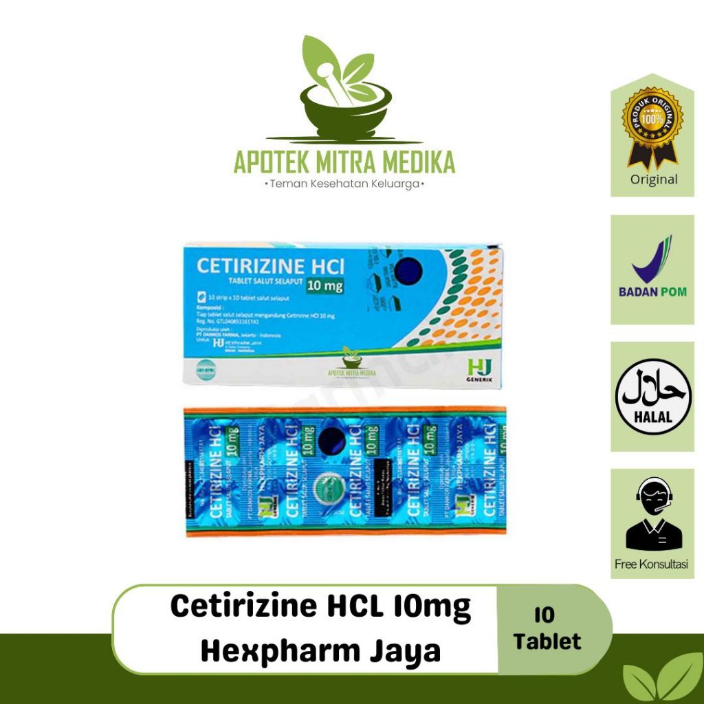 Cetirizine Hexpharm 10 Mg Strip 10 Tablet