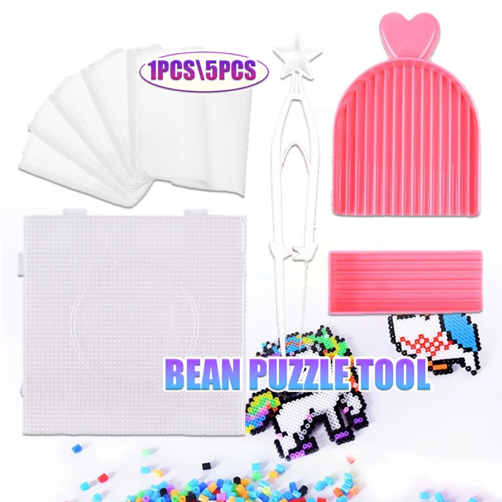 [alat] Manik-manik Perler Manik-manik Perler mudah Piring Perler Persegi, Kertas Setrika