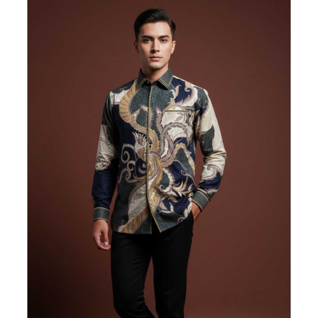 Batik Cantieq Exclusive - ARSENIO | Batik Pria modern bordir smock | Batik semi jas pria | Batik dai