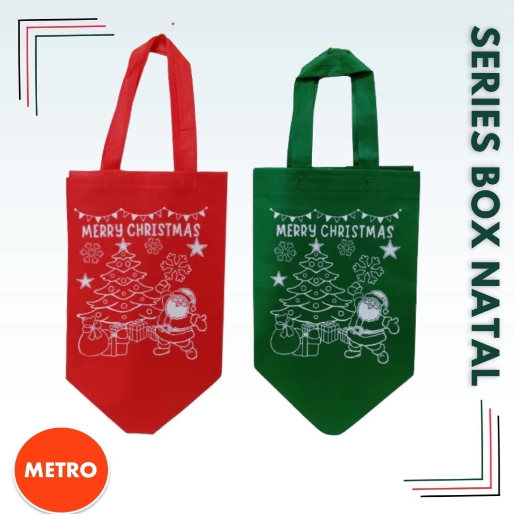 PROMO TAS KAIN NATAL/ SPUNBOND CHRISTMAS/ TAS PARCEL NATAL/ GOODIE BAG CHRISTMAS/TAS KAIN KOTAK NASI