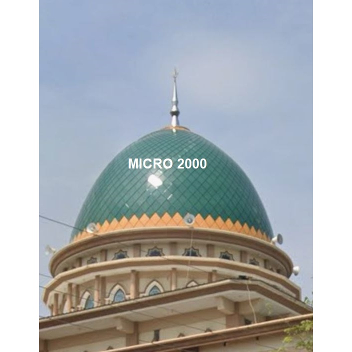 Kubah Masjid Enamel 10 M - Sample Panel | Tahan Cuaca 20 Th | Panel Paten Tanpa Drilling | Kontrakto