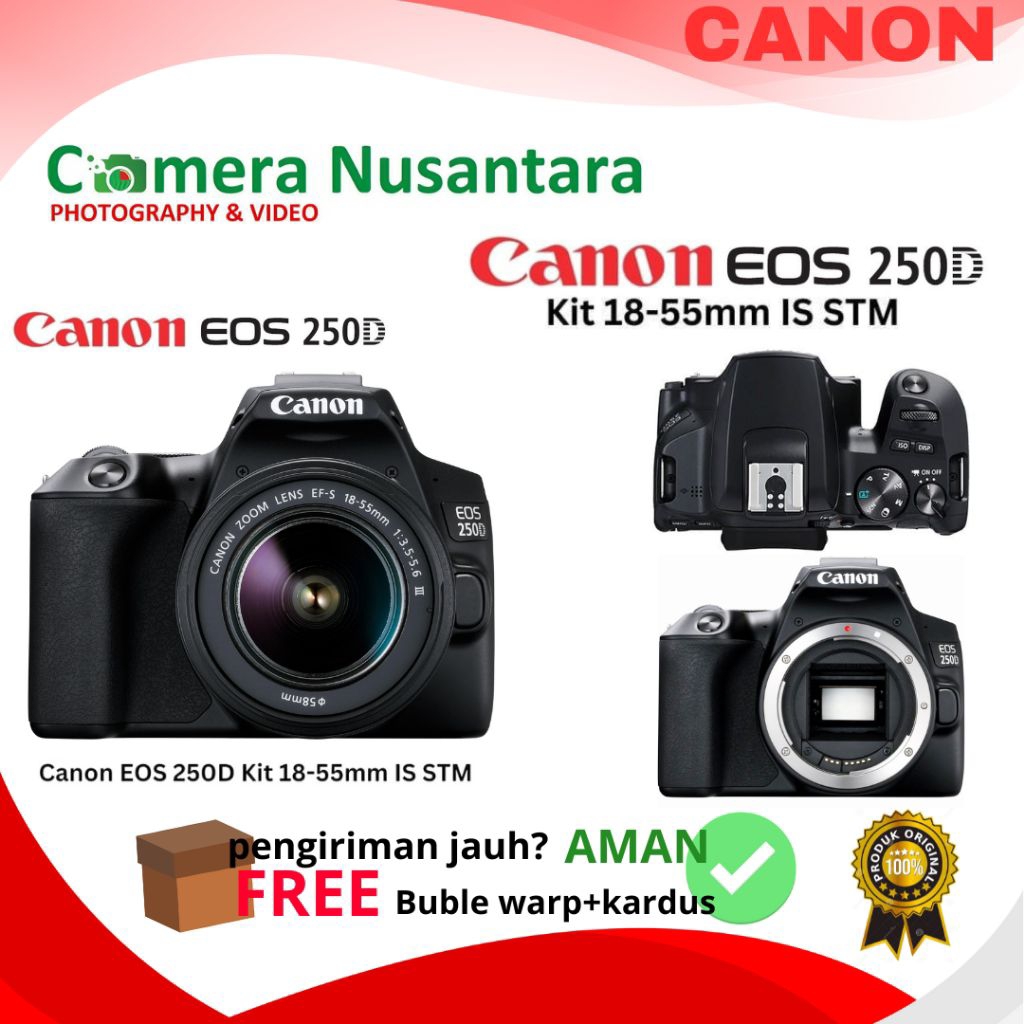 Canon Eis 250D Kit 18-55mm- Camera DSLR Canon 250D