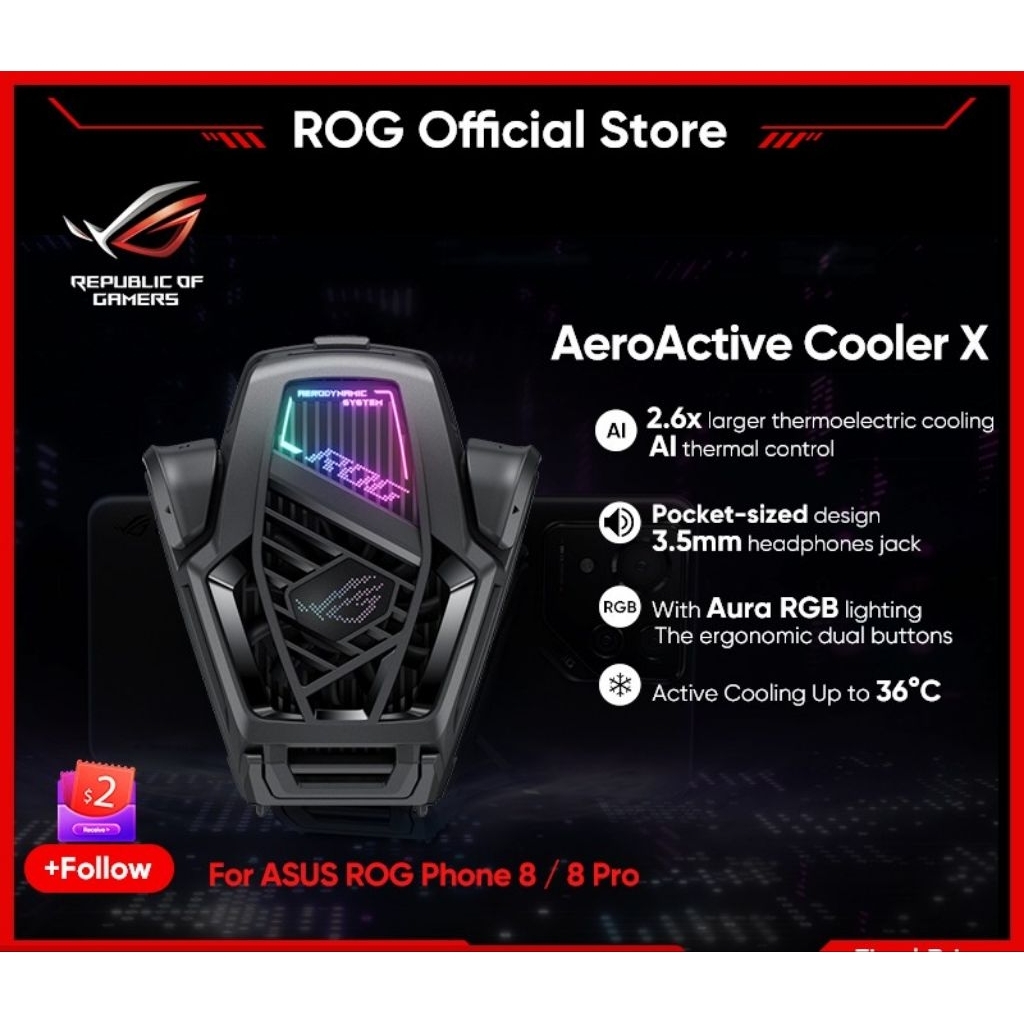 AEROACTIVE COOLER X Free GAMEVICE ROG