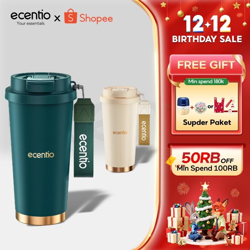 ecentio tumbler stainless 530ml tahan panas dingin 24 jam minum stainless 316 aesthetic termos air p