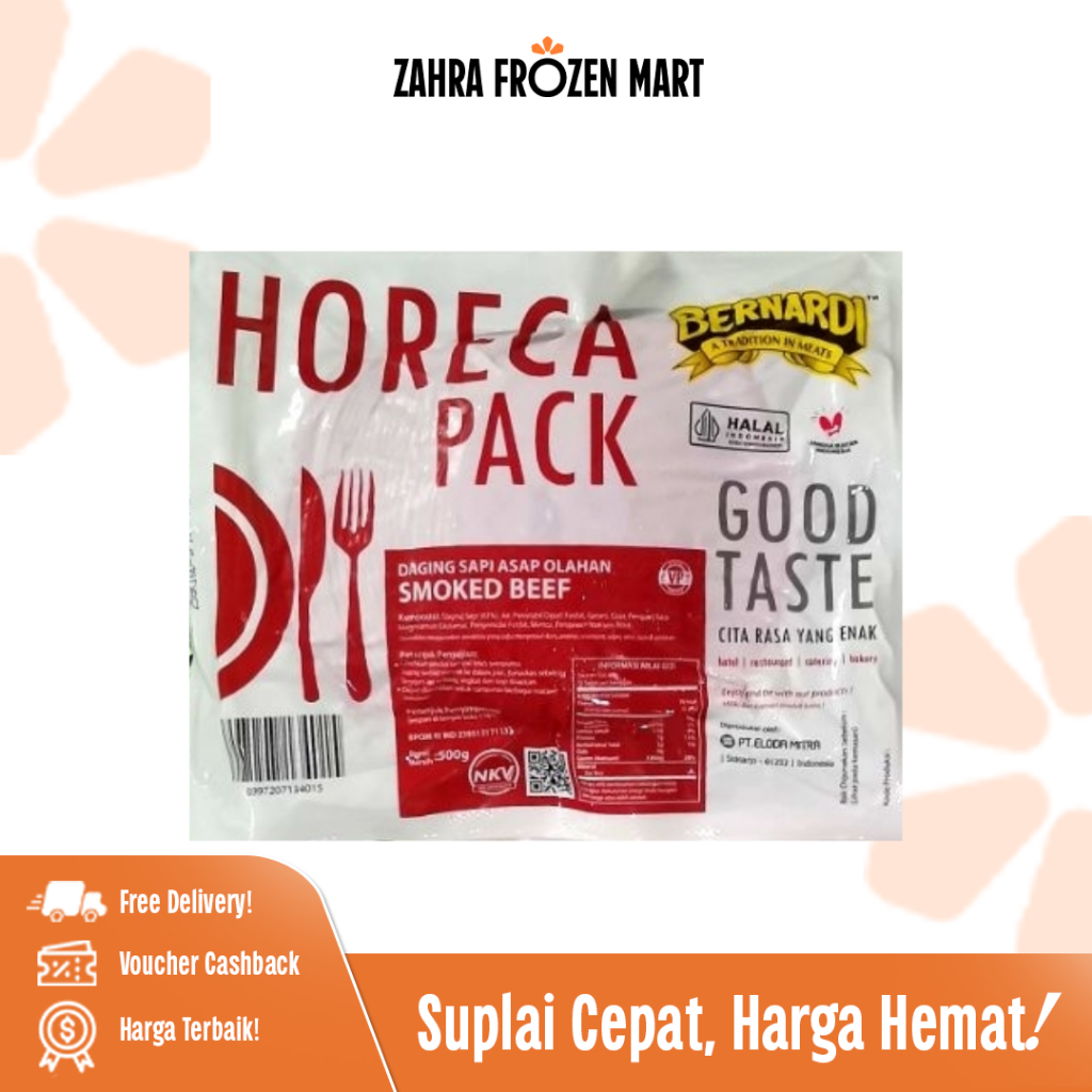 Smoked beef bulat VP 500gram - Zahra Frozen Mart