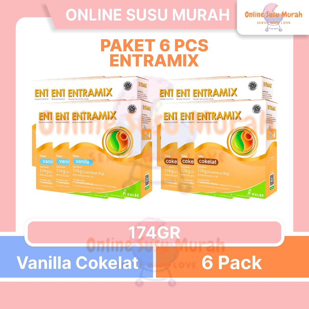 ENTRAMIX PAKET 6 KOTAK VANILA COKLAT 174GR SUSU DEWASA 174 GR SSKD
