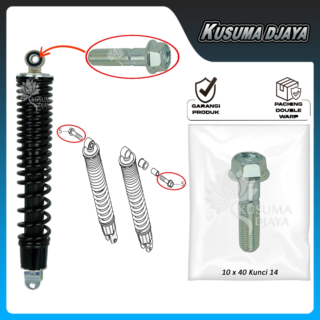 BAUD BAUT 10X40 SHOCK BELAKANG ATAS PCX ADV STYLO VARIO 160 SATUAN