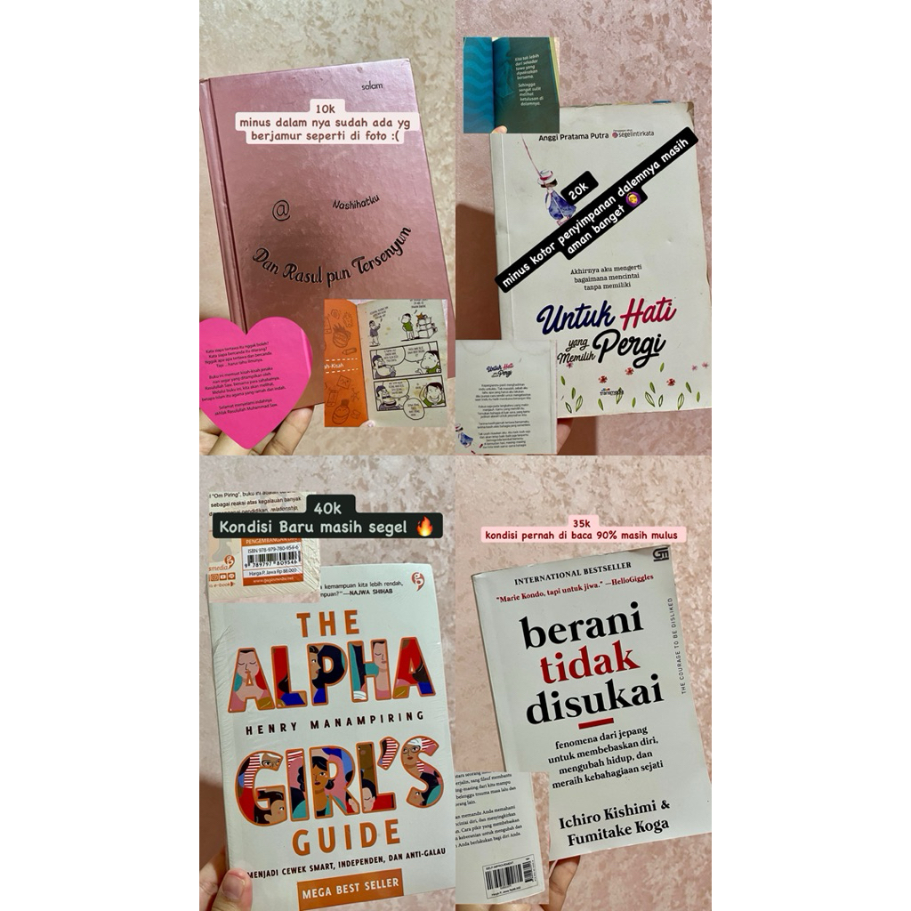 Preloved Buku (Alphagirls, berani tidak di sukai, desain grafis canva