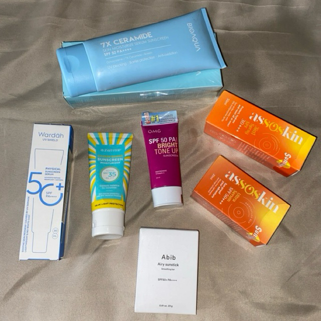 Sunscreen/ Physical sunscreen/ cicamide sunscreen/ sunscreen spray/ sunscreen gel/ tabir surya