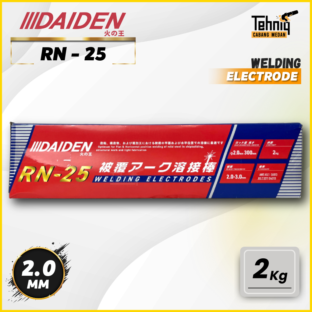 Daiden Kawat Las MMA RN-25 E6013 / Kawat Electrode Daiden RN-25 E6013 / Kawat Las Untuk MIG Daiden E