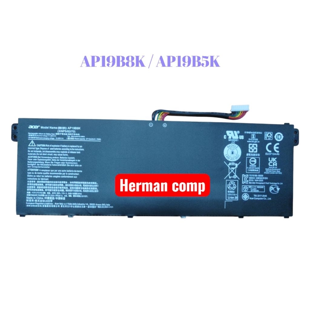 Original Baterai Acer Aspire 3 Aspire 5 Series AP19B8K AP19B5K