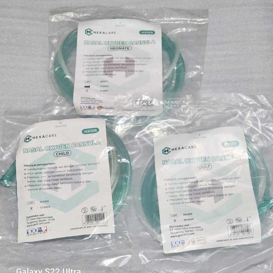 NASAL KANULA  OKSIGEN  HEXACARE/NASAL OXYGEN CANNULA HEXACARE/ SELANG OKSIGEN